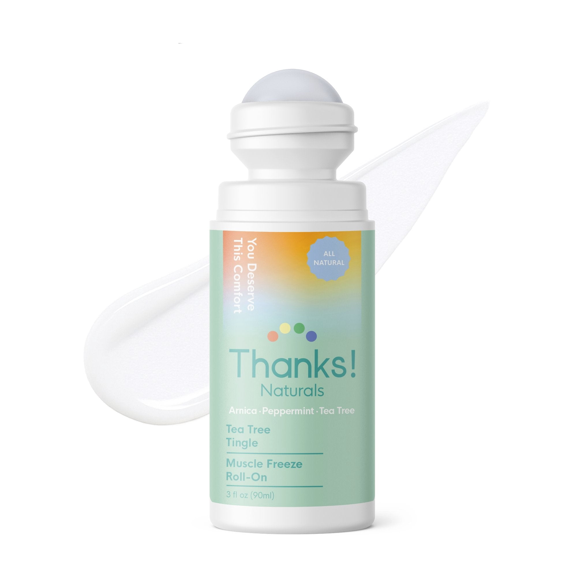 Thanks! Naturals Muscle Freeze Roll-On, Tea Tree Tingle, Arnica & Menthol, 3 FL OZ