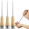 thumbnail image 3 of MOQIN 3pcs Ice Pick for Breaking Ice, Stainless Steel Ice Pick with Wooden Handle and Sheath Kitchen Tool, for Bars Restaurant Home Bartender Picnics Camping, 3 of 7