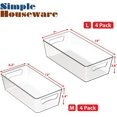 thumbnail image 2 of Simple Houseware Clear Bins for Freezer and Kitchen Pantry Organizer, 8 Packs (4 Medium, 4 Large), 2 of 6