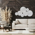 thumbnail image 3 of Oversized Abstract Wall Art, 7 Connected Bursts, Incised Roundels, Artisan Rubbed, Pale White Accent Patina Over Carved Wood,  42.5  x 24.75 Inches Boho Chic Collection, 3 of 6