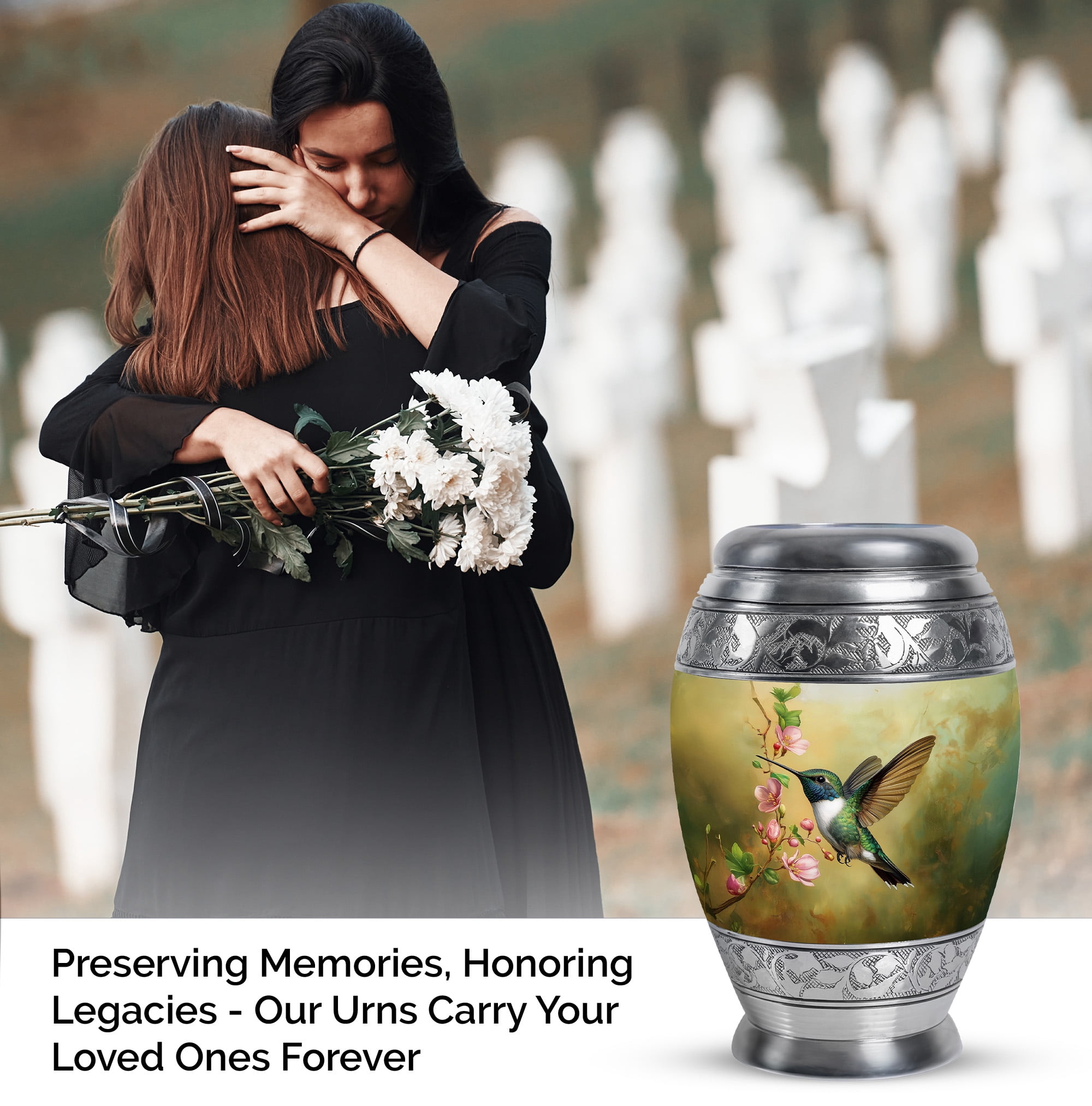 Yatskia Blossoms Hummingbird Cremation Urns For Human Ashes Keepsake, Funeral Urns For Adult Ashes Men & Women, (Monar 3 Inch, Pack of 1)
