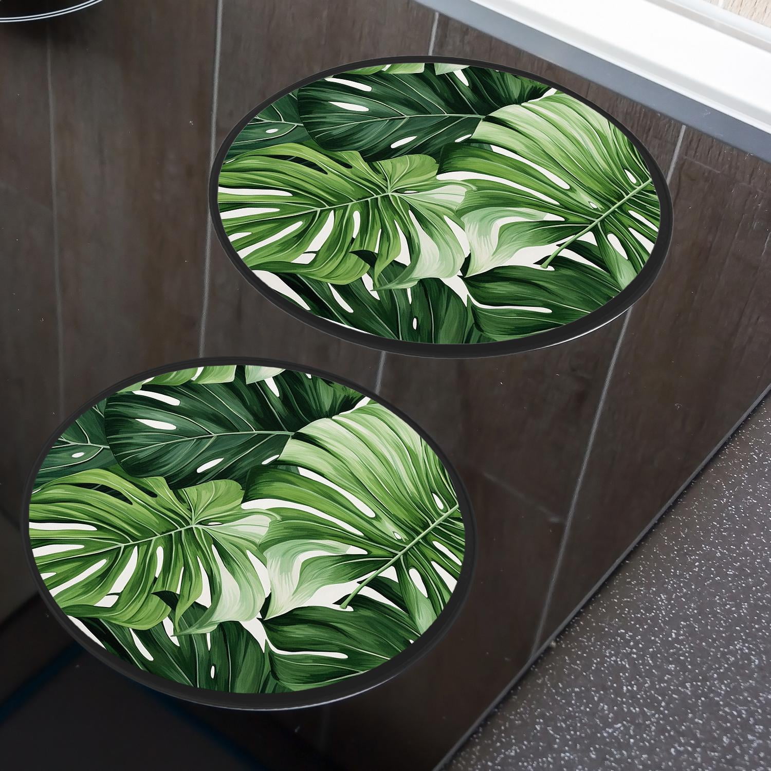 Stove Burner Covers 4 Pcs for Home Decor Cooktop Decorative ,palm leaf Art, Round Electric Stove Burner Covers 8Inch And 10Inch