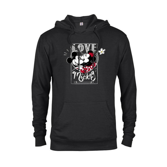 Disney Mickey & Minnie Mouse Love Mickey… Valentine’s Day - Pullover Hoodie for Adults - Customized-Black