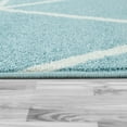 thumbnail image 3 of Low-Pile Area Rug with Modern Geometric Pattern & Pastel Colors in Blue - 2'4" x 4'7" (2'x4'), 3 of 5
