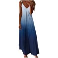 thumbnail image 2 of Liquidation d'Été 2025! Robe pour Femmes Grande Taille, Liquidation de Robes d'Été pour Femmes, Robe d'Été Décontractée pour Femmes à Plis Imprimée Camis Sans Manches à Col en V, 2 of 5