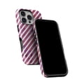 thumbnail image 5 of DesignSkinz Scratch-Resistant Hard Slim Case Compatible with iPhone 12 Mini (Compatible with MagSafe) - White Slanted Lines Over Pink and Purple Grunge Surface, 5 of 9