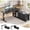 Black, variant on L Shaped Standing Desk, 55" x 55" Height Adjustable Office Executive Desk with 6 Fabric Drawers and Storage Shelves, Sit Stand Computer Desk