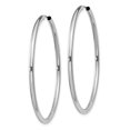thumbnail image 2 of Boucles d'Oreilles Rondes en Or Blanc 14 Carats Sans Fin de 2 Mm, 2 of 7