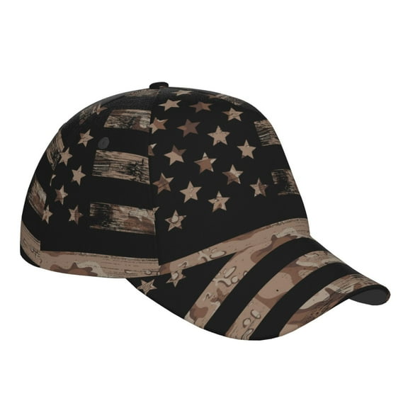Kdxio Unisex American Flag with Desert Camouflage Pattern Baseball Cap Unisex Washed Classic Adjustable Hat