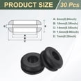 thumbnail image 2 of 30Pcs Grommets de goma 1/4 ID, Agujero de taladro de 3/8, Grommet de firewall, Anillo de goma para agujero automotriz para protección de cables, mangueras, caja eléctrica de metal, (6x10mm, negro), 2 of 6