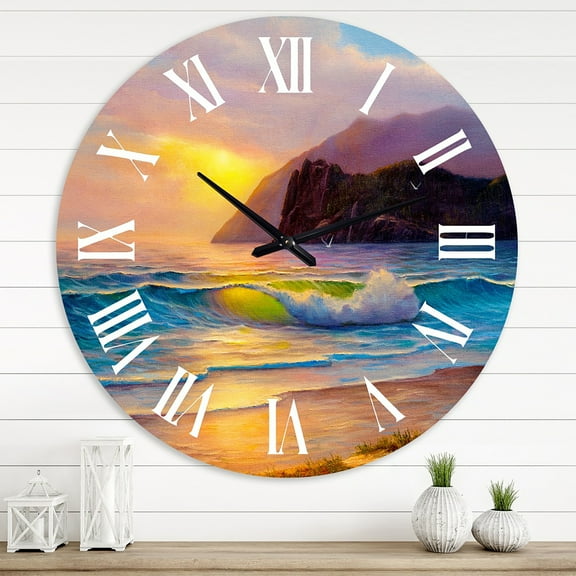 Designart 1 in Coastal Wall Clock