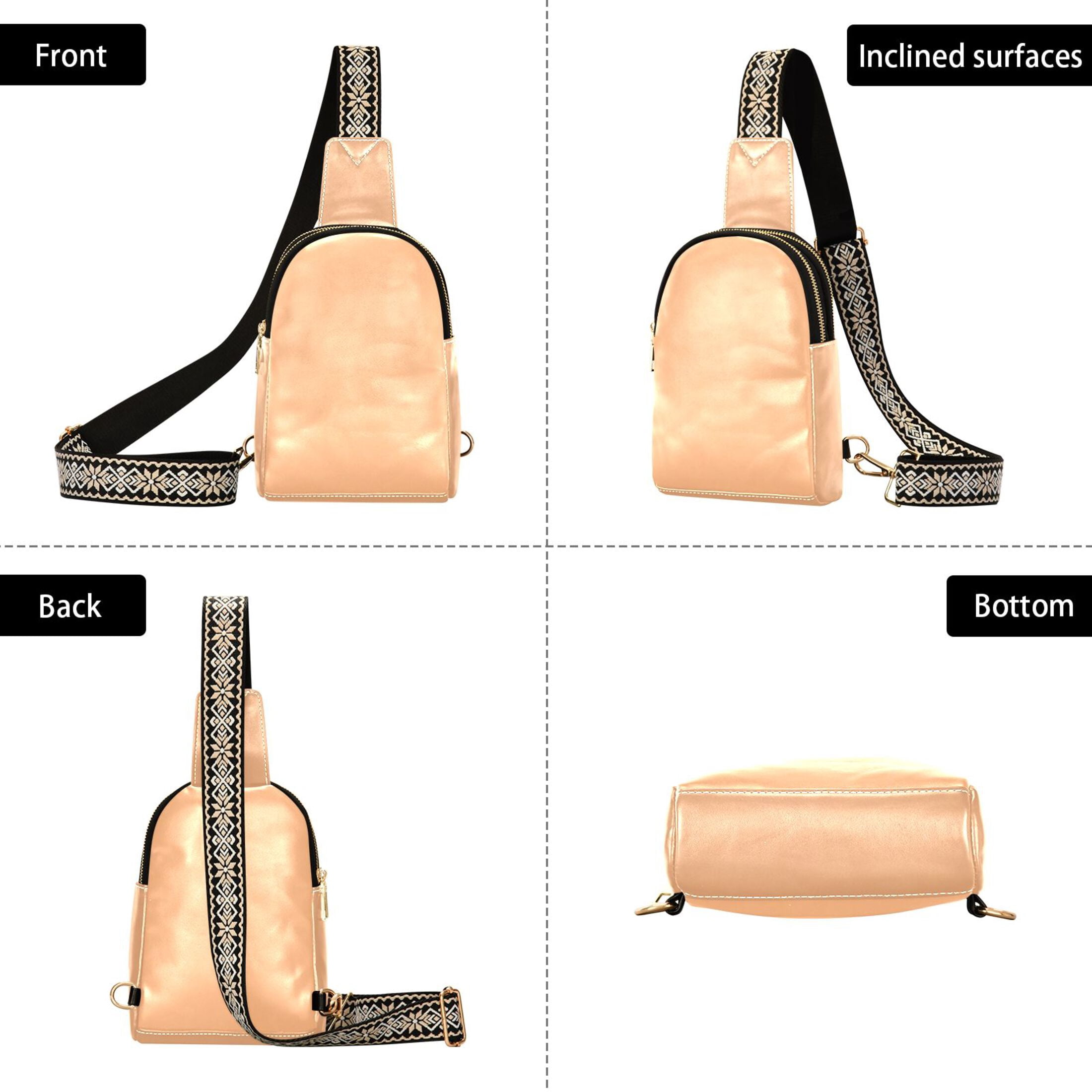 joogoo Light Orange Sling Backpack Crossbody Shoulder Bags Waist Packs Chest Bag
