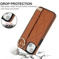 thumbnail image 3 of Allytechgroup 2024 New Trendy Back Case Cover for Apple iPhone 14, Premium PU Leather Luxury Design with Ring Holder Stand Bracket Bumper Shockproof Phone Case for Girls Women, Brown, 3 of 8