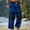 Blue, variant on Mens Boho Patchwork Print Harem Pants Elastic Waist Drawstring Casual Loose Straight Leg Palazzo Pants