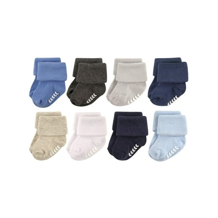 - Roll Cuff Crew Sock with Grippers, 8-Pack (Baby Boys)