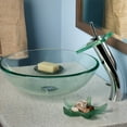 thumbnail image 2 of Novatto GF-011CH-C Squared Waterfall Clear Glass Vessel Faucet in Chrome, 2 of 5