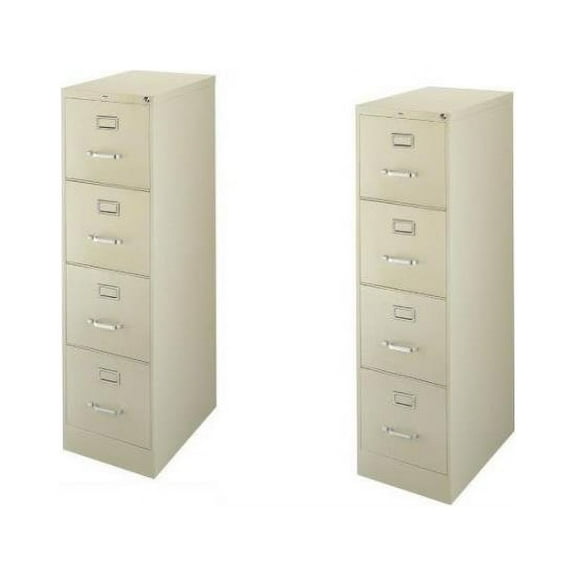 Scranton & Co 2 Set of 4 Drawer Letter File Cabinet in Putty