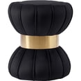thumbnail image 1 of Meridian Furniture Vino Contemporary Velvet Ottoman, Black, 1 of 8