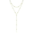 thumbnail image 5 of SKQIT Round Drop Y Necklace for Women 18K Gold Plated Dainty Lariat Y-Shaped Necklace Delicate Cute Simple Jewelry Gift, 5 of 6