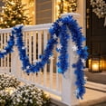 thumbnail image 5 of Blue Snowflake Ribbon Garland, Christmas Tree Hanging Decoration, Festive Party Setup, Winter Holiday Indoor Home Wall Door Ornament, 5 of 7