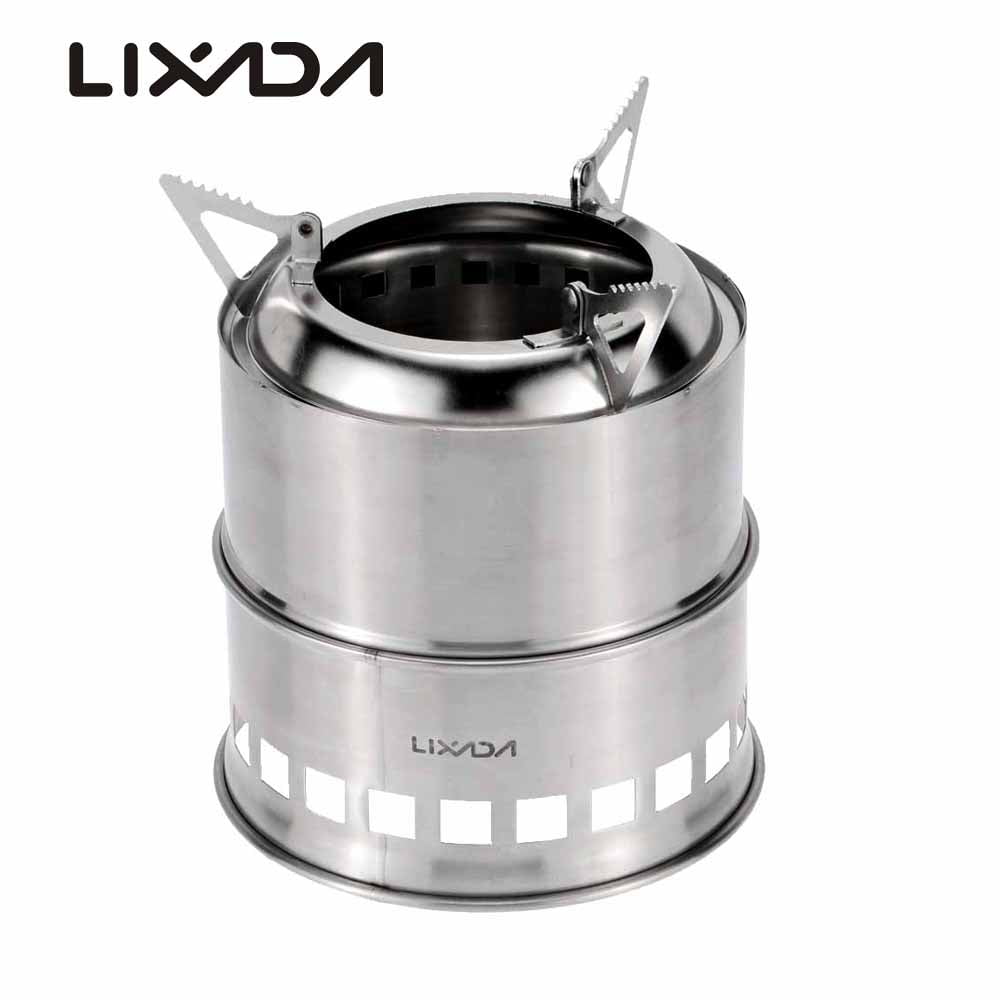 Lixada Portable Folding Wood Stove Stainless Steel Picnic Camping Cooking O1T3 