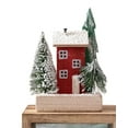thumbnail image 2 of XYAIYT Christmas Decorations Wooden Cabin Snow House Tabletop Decor Rustic Natural Wood Cot e with Snowy Roof for Mantel Table Centerpiece Festive Village Display Gift 7.1in Red, 2 of 4