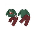 thumbnail image 2 of Miaouyo Toddler Baby Boy Christmas Fall Outfits 6 12 18 24 Months 2T 3T 4T Tree Embroidery Round Neck Pullover + Elastic Waist Plaid Pants Clothing Set, 2 of 9