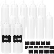 12Pack Condiment Squeeze Bottles 8oz - Food Grade Sauce Dispensers for Ketchup, Olive Oil, BBQ, Salad Dressing - Leakproof Squeeze Bottles with Vented Design, Clear & Durable