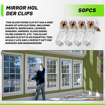 50 Pairs Glass Retainer Clips Kit Cabinet 4Mm Plastic Doors with Screws for Fixing