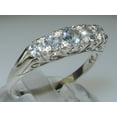 thumbnail image 2 of LBG British Made 9ct White Gold Natural Aquamarine Womens Band Ring - Size 8.75 - 33 size options, 2 of 7