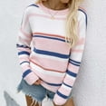 thumbnail image 6 of Towmus Pink Womens Sweater Fall Winter Striped Sweaters Casual Trendy Sweater, 6 of 6