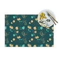 thumbnail image 4 of ZNDUO Placemats, 6 PCS Heat Resistant Stain Resistant Woven PVC Insulation Placemats, Durable Washable Elegant Table Mats for Dining-Green Vintage Flowers, 18"x12", 4 of 6