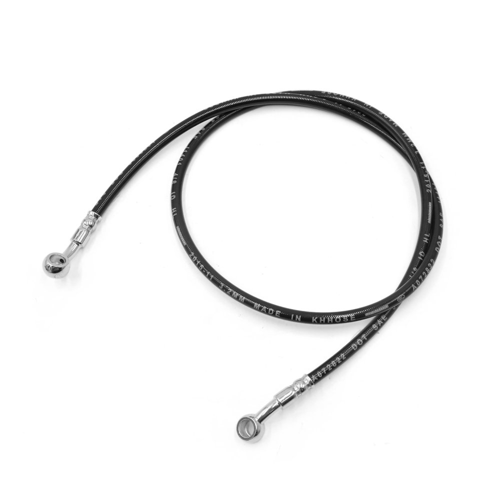 Black 110cm Length Stainless Steel Rubber Motorcycle Brake Oil Hose
