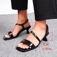thumbnail image 4 of DIVVce Patent Leather Multi Strap Slingback Heels For Women Open Toe Comfortable Evening Footwear, 4 of 8