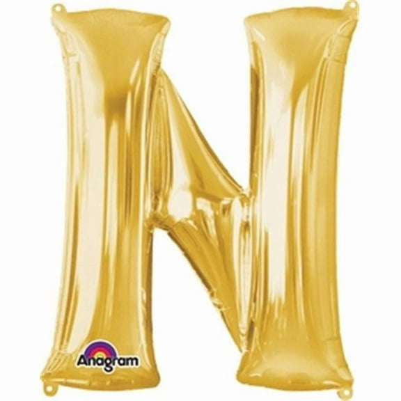 Anagram - 34 Letter 'N' Mylar Balloon - Gold