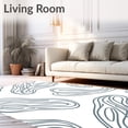 thumbnail image 2 of ODIKA 4'x6' Machine Washable Non-Slip Area Rug, Abstract Waveform with Fluid Strokes and Art Influence High Traffic Rug, Gray, 701385, 2 of 7