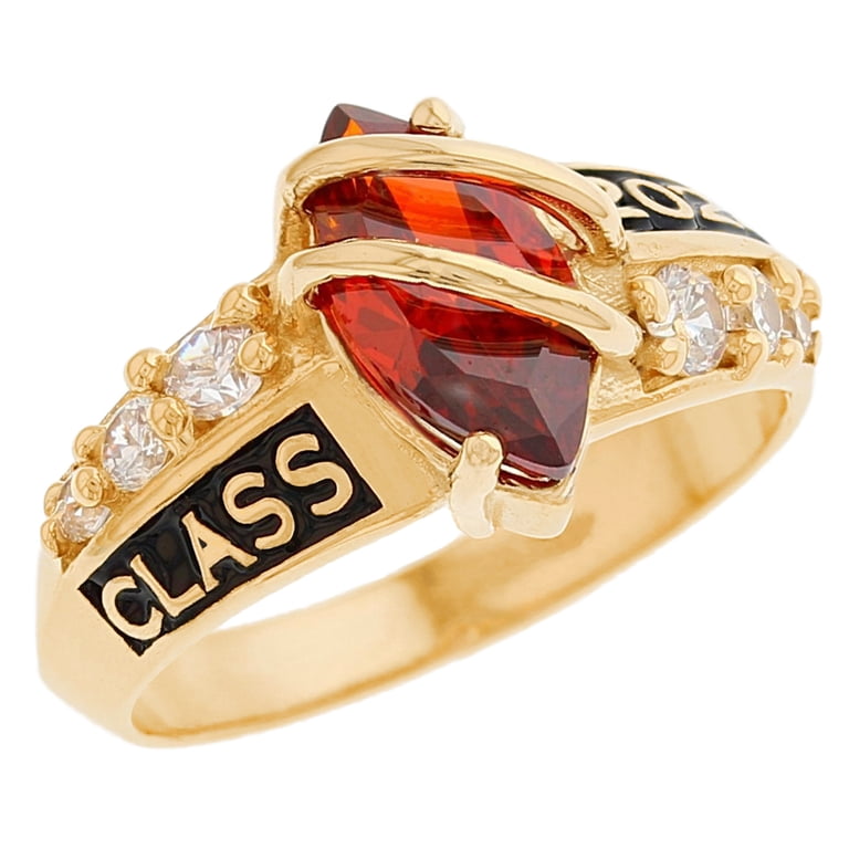 Gold Birthstone Simulated Garnet/ January 10k or 14k Gold Simulated Garnet January Birthstone Ring | eBay main image 4