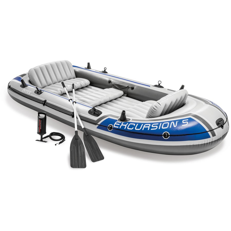 Motor Mount... Intex Excursion 5 Inflatable Rafting and Fishing Boat with Oars 