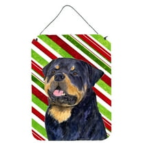 Rottweiler Candy Cane Holiday Christmas Wall or Door Hanging Prints