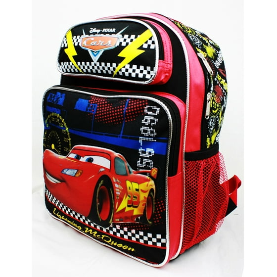 Disney Medium Backpack Disney Cars Lightning McQueen Black New