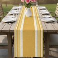 thumbnail image 6 of Table Runners 120 Inches Long Dress Scarves, Vintage Turmeric Yellow Striped Farmhouse Coffee/Dining/Kitchen Table Decor Table Runner for Living Room, Farmhouse Modern Stripes Boho 13x120 Inch, 6 of 9