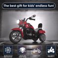 thumbnail image 6 of XJD Kids Electric Motorcycle, 6V Battery Powered Ride on Chopper Motorcycle with Horn, Headlights, 3 Wheels Electric Motorcycle for Children, Red, 6 of 10