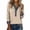 Khaki, variant on Womens Vintage Streetwear Slouchy Ribbed Knit Pullover Top with Denim Collar Long Sleeve Patchwork Sweater Shirt Black M