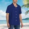thumbnail image 5 of Balery Navy Blue Print Men's Hawaiian Shirts Short Sleeve Beach Shirt Relaxed Fit Vacation Button Down Shirts-Medium, 5 of 9