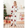 thumbnail image 3 of Michellecmm Family Christmas Pajamas, Long Sleeve Elk/Christmas Tree/Plaid/Snowflake Print Hooded Jumpsuit Sleepwear, 3 of 6