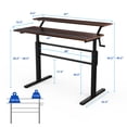 thumbnail image 3 of Costway Standing Desk Crank Adjustable Sit to Stand Workstation with Monitor Shelf Brown, 3 of 12