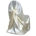 thumbnail image 6 of Efavormart Ivory Chair Covers for Party 50 PCS Universal Satin Self Tie Banquet Folding Wedding Chair Cover - Fit on Most Chairs - Easy Use & Machine Wash Slipcovers for Outdoor Events, 6 of 10