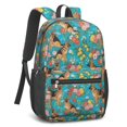 thumbnail image 2 of German Shepherd and Floral Blue 17" School Backpacks for Teens,Waterproof Oxford Fabric,S-Shape Padded Straps for School,Travel,Hiking,Camping, 2 of 6
