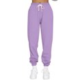 thumbnail image 2 of XFLWAM Trousers for Women Casual Bottom Sweatpants with Pocket Drawstring High Waist Sporty Clothes Joggers Sweat Pants Purple S, 2 of 5