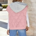 thumbnail image 4 of WTOBBY Women's Color Block Sleeveless Vest, Drawstring Hooded Tank Jacket, Casual All-Match Outerwear, Lightweight Layering Piece, Streetwear Style for Women,Pink 2XL, 4 of 5